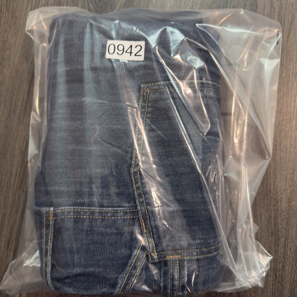 VINTAGE Levi's Silvertab Baggy Wide Leg Carpenter Jeans Mens 36x34(32) Blue Y2K - Picture 10 of 10